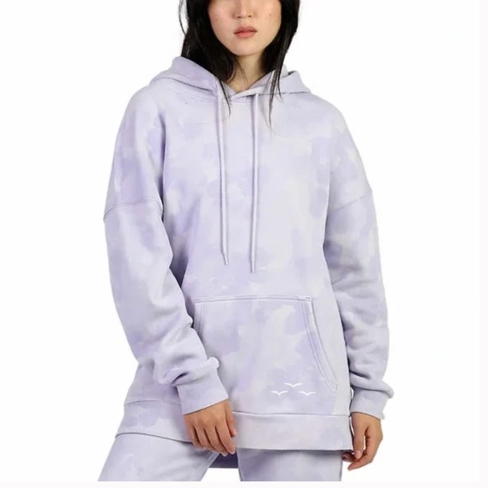 Lazypants Purple Lavender Camo Fleece Oversized Boyfriend Fit Hoodie